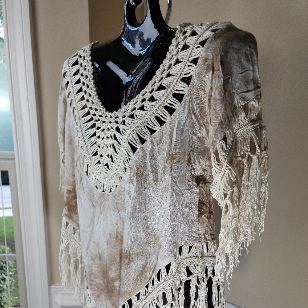 Tye-dye Crochet Fringed Top - Picture 6 of 11